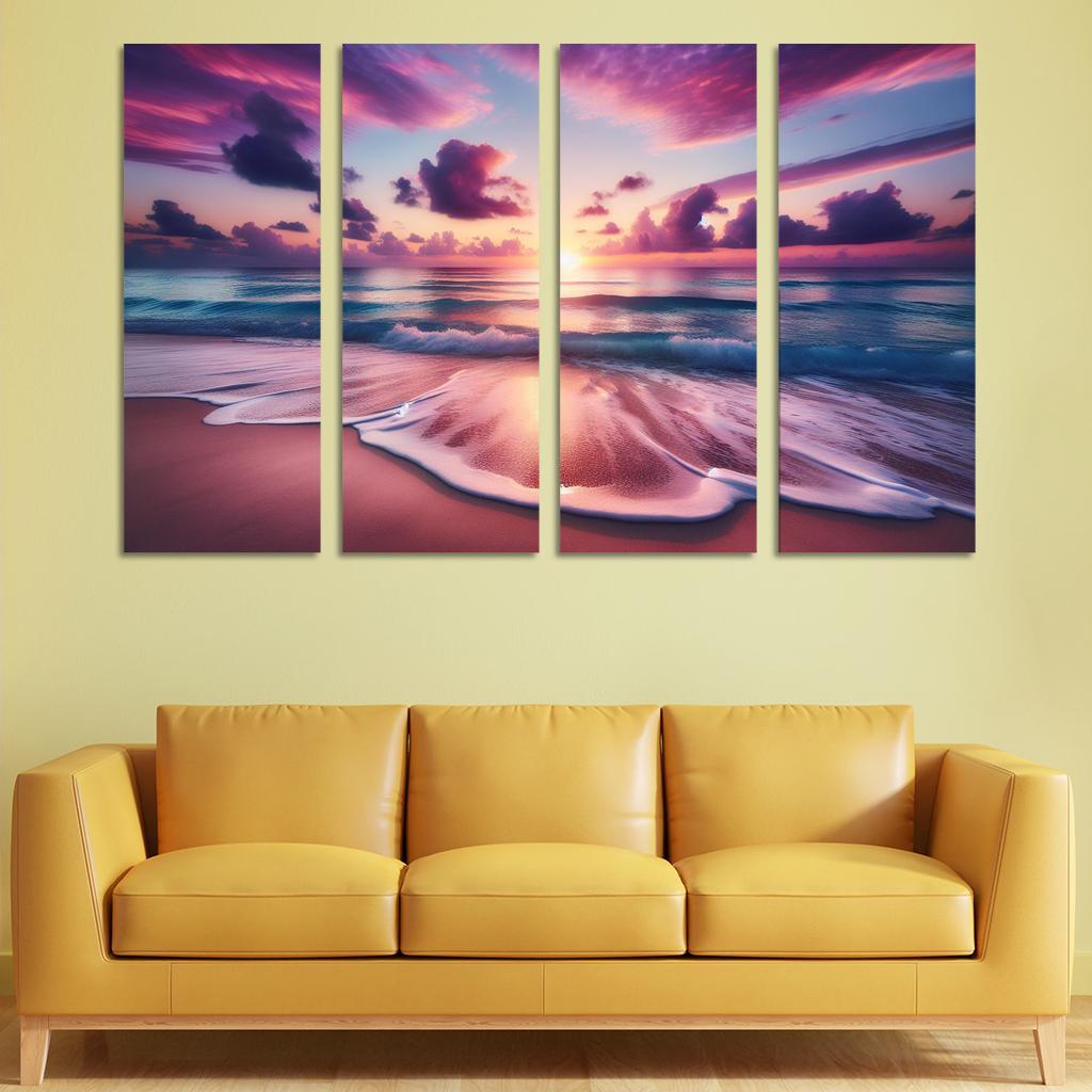 Sunrise Vista Coastal Meditation Spot Oil Paintings Frame