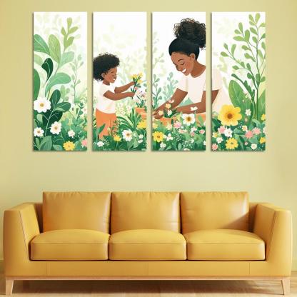 The Blossoming Path A Mothers Nurturing Journey Canvas Paintings Frame