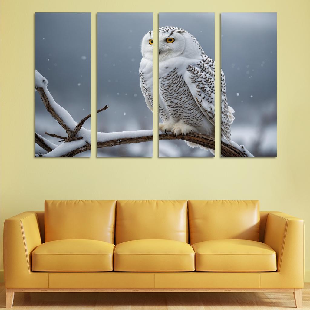 The Graceful Snowy Owl In The Arctic Framed Paintings