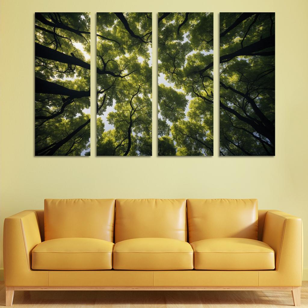 The Ethereal Splendor Of Treetop Canopies Oil Paintings Frame