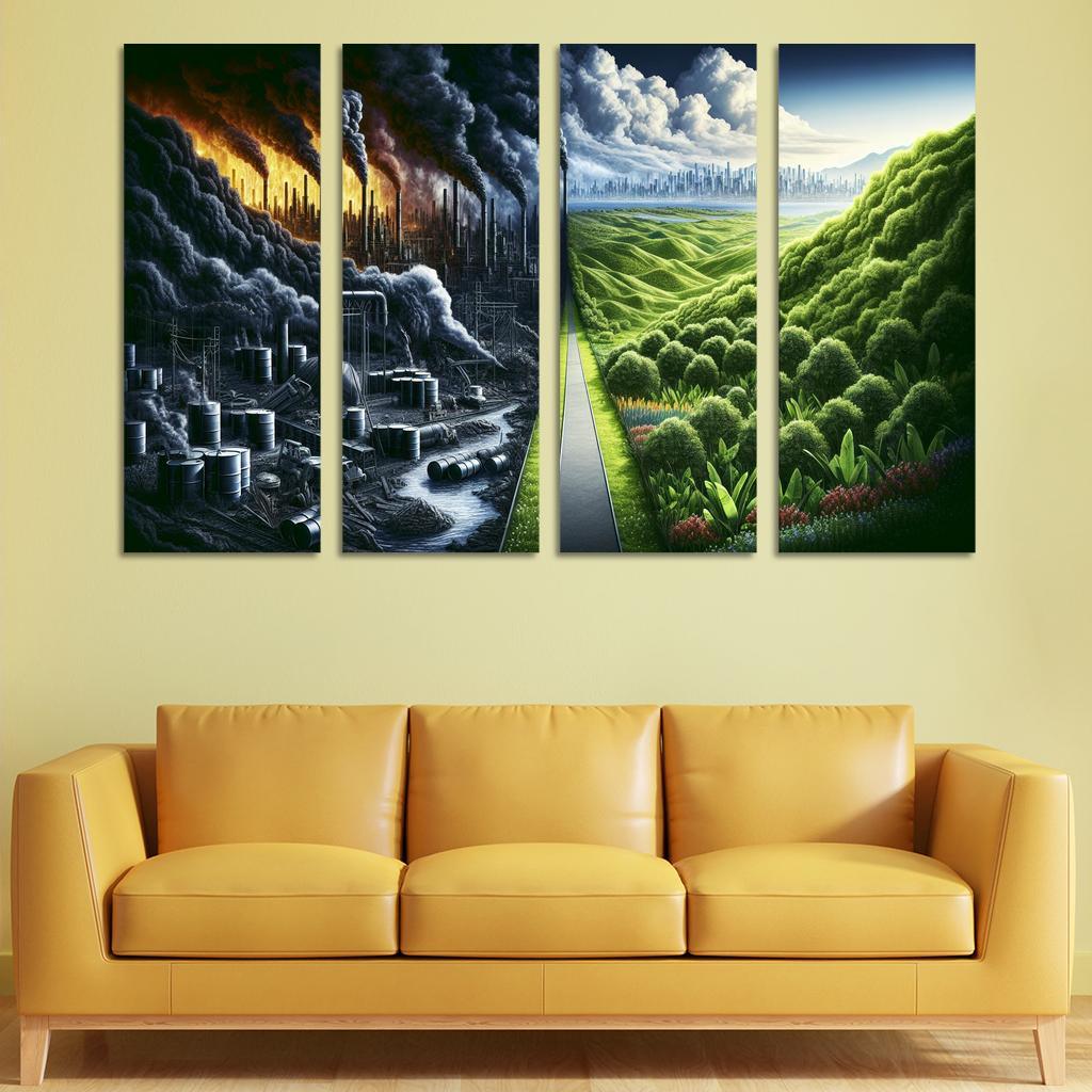 Fossil Fuels The Cost Of Convenience Multi-panel Paintings