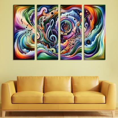 Magnetic Melody Ensemble 4 Piece HD Modern Canvas Panels-Original Frame