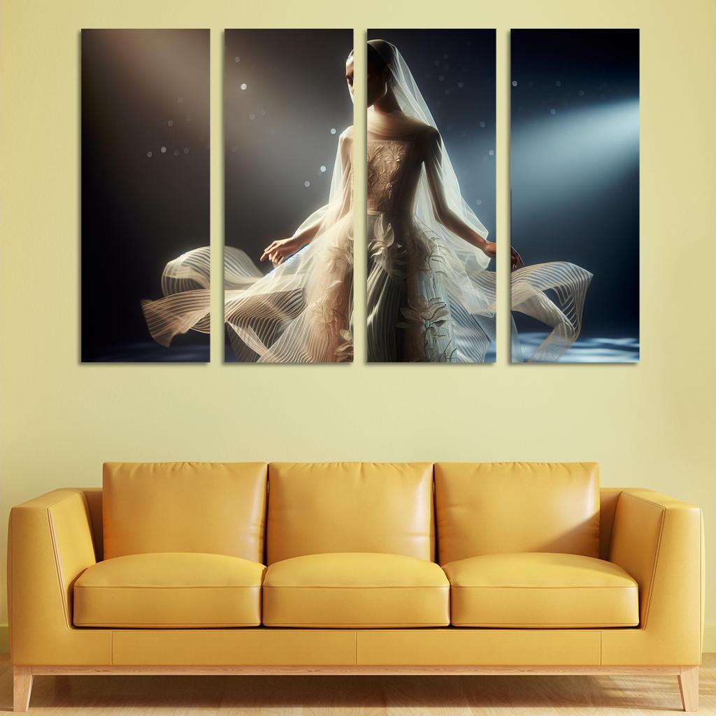 Translucent Layers Sheer Fashion Trends Multi-panel Paintings