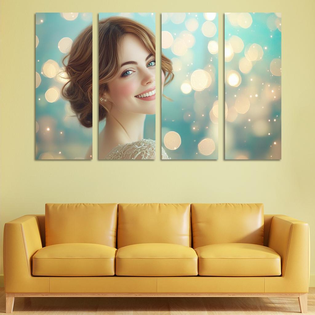 Emma Stone Shining Bright In The La La Land Of Dreams Framed Paintings