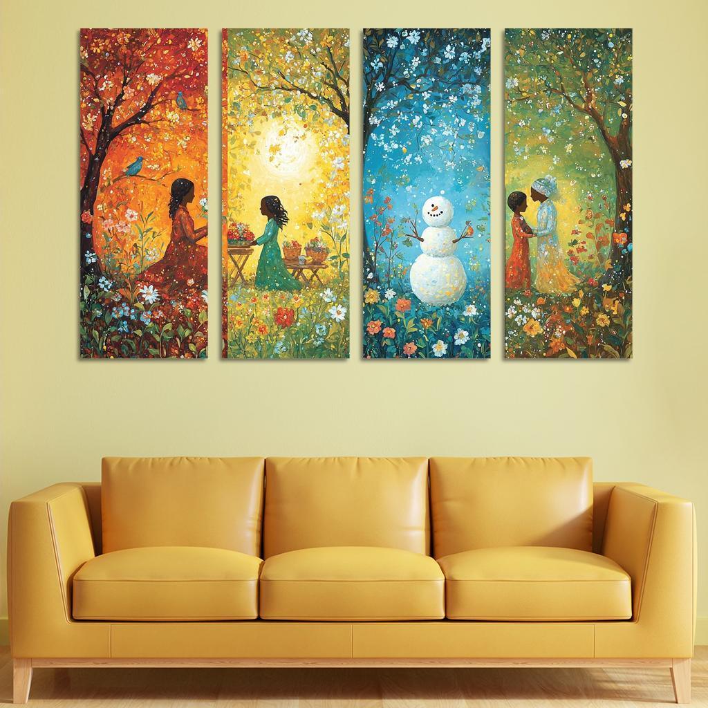 Seasons Of Love The Cycle Of Nurturing Custom Paintings Frame