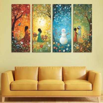 Seasons Of Love The Cycle Of Nurturing Custom Paintings Frame