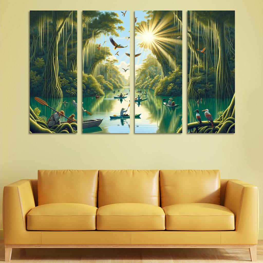 Mystic Waters Lagoon Adventure Abstract Paintings Frame