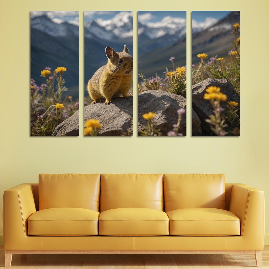 The Elusive Pika Mountain Sentinel Canvas Paintings Frame