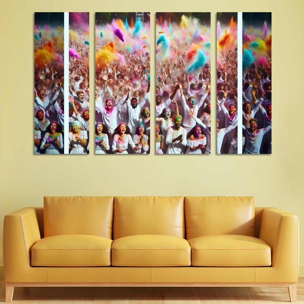 Holi Festival Canvas Paintings Frame