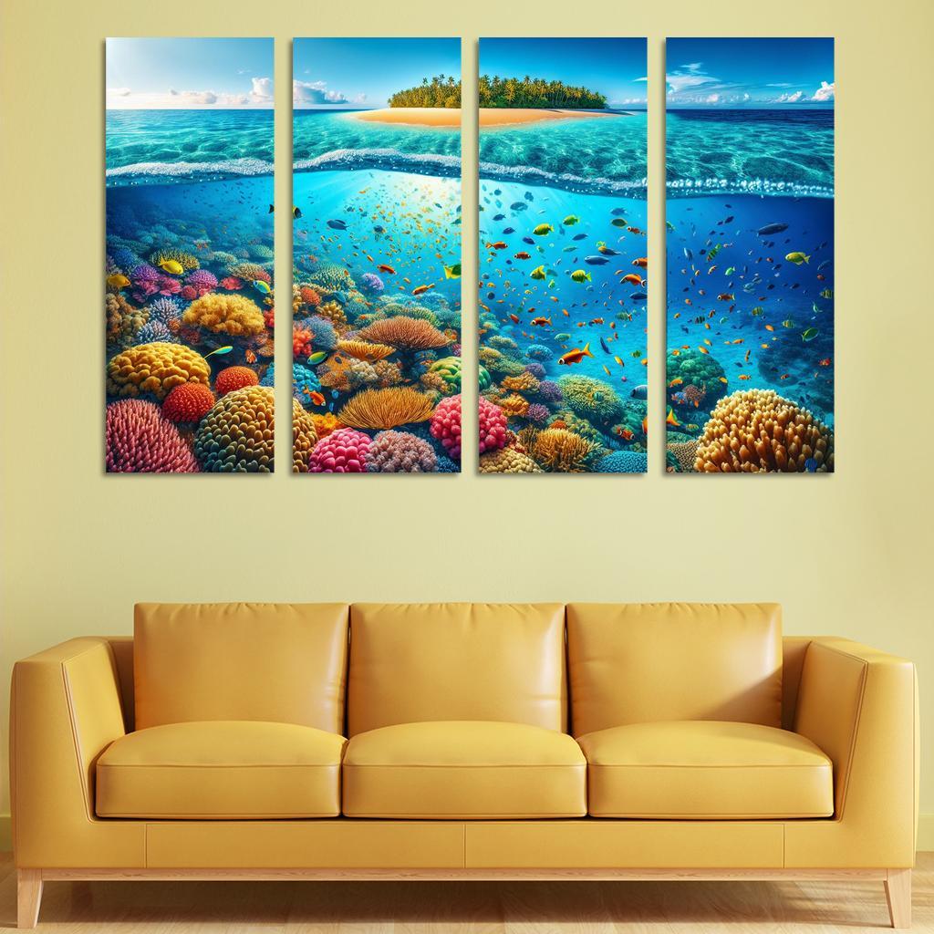 Coral Vista Underwater Wonderland Abstract Paintings Frame