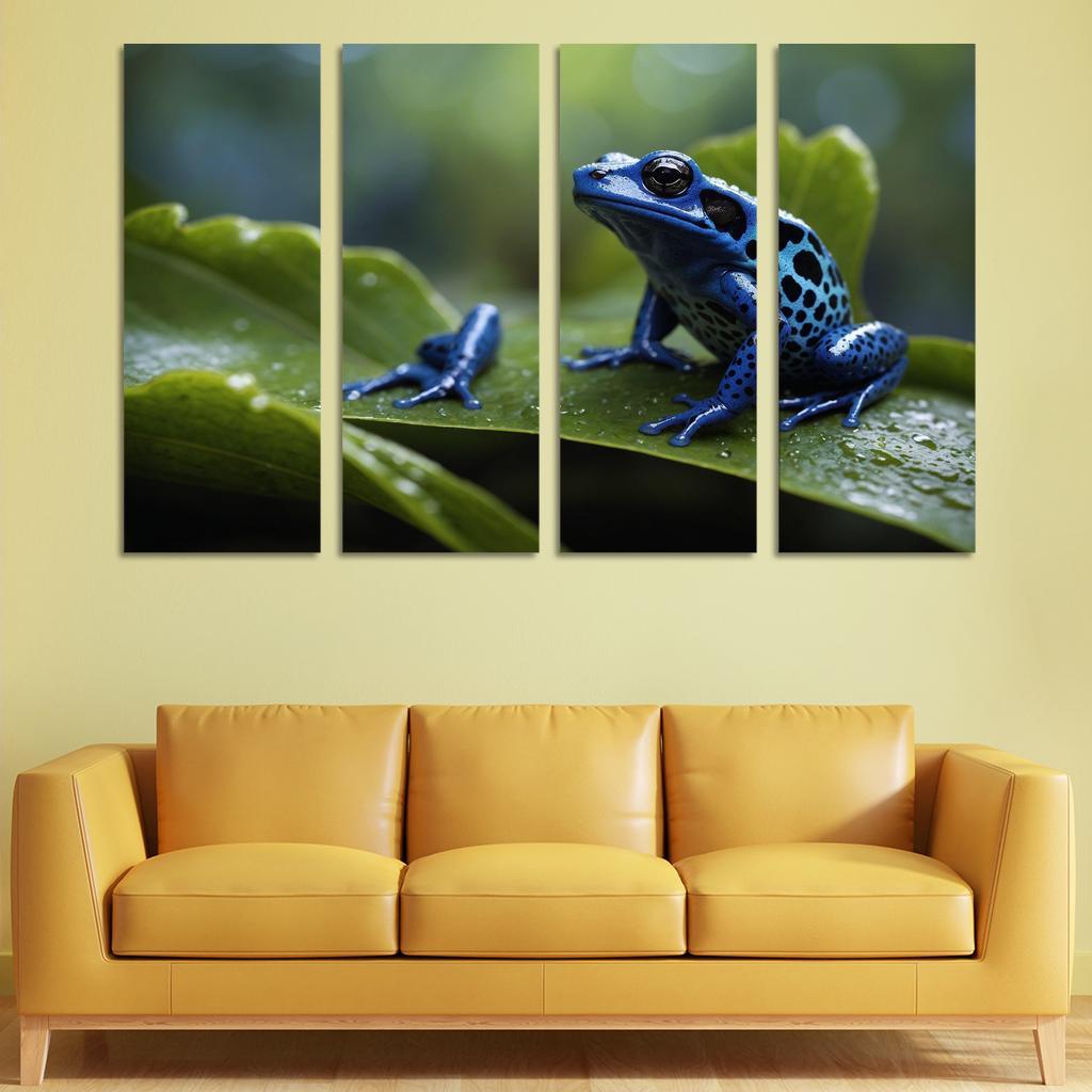 The Enigmatic Blue Poison Dart Frog Canvas Paintings Frame