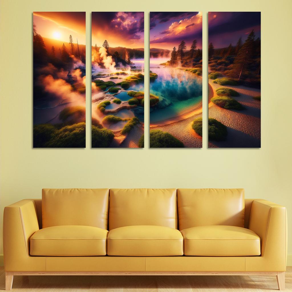 Serene Springs Natural Hot Springs Beach Custom Paintings Frame