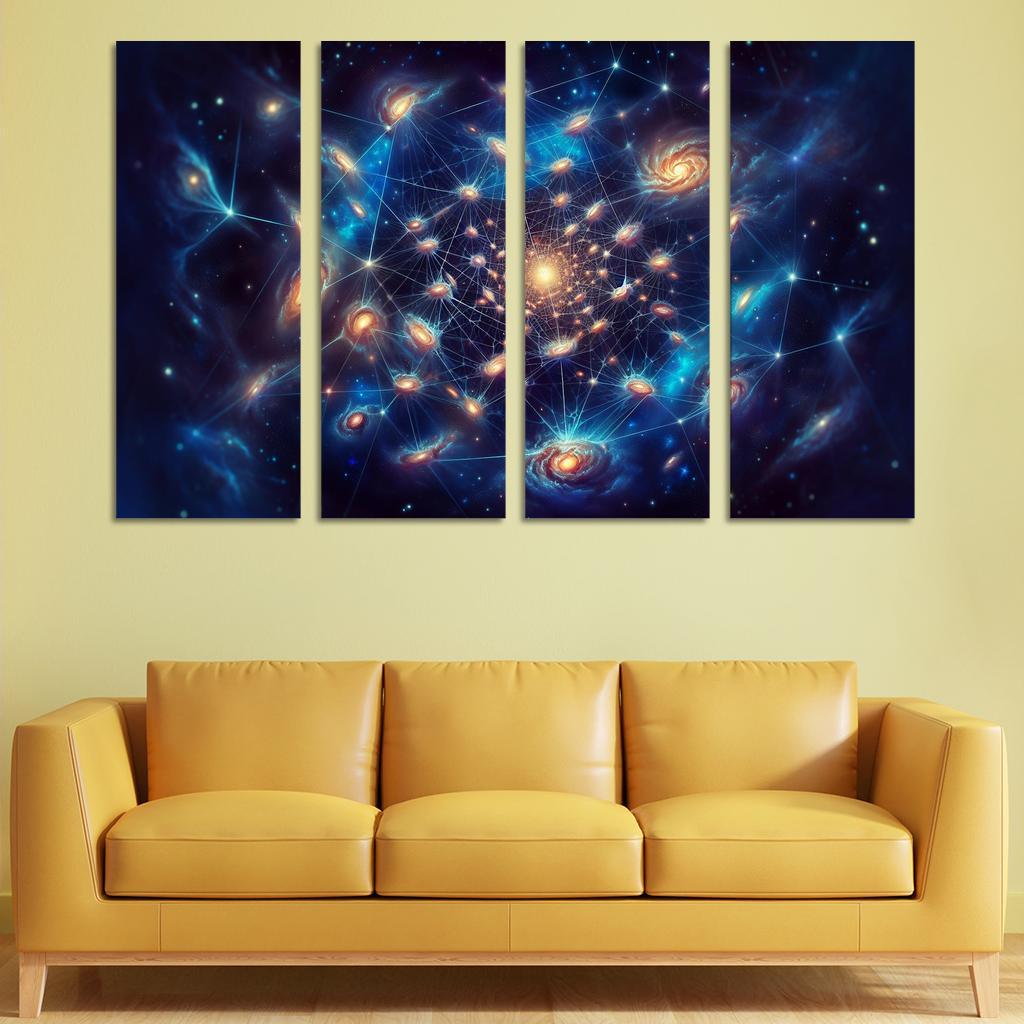 The Enigmatic Nature of Dark Matter 4 Piece HD Modern Canvas Panels-Original Frame