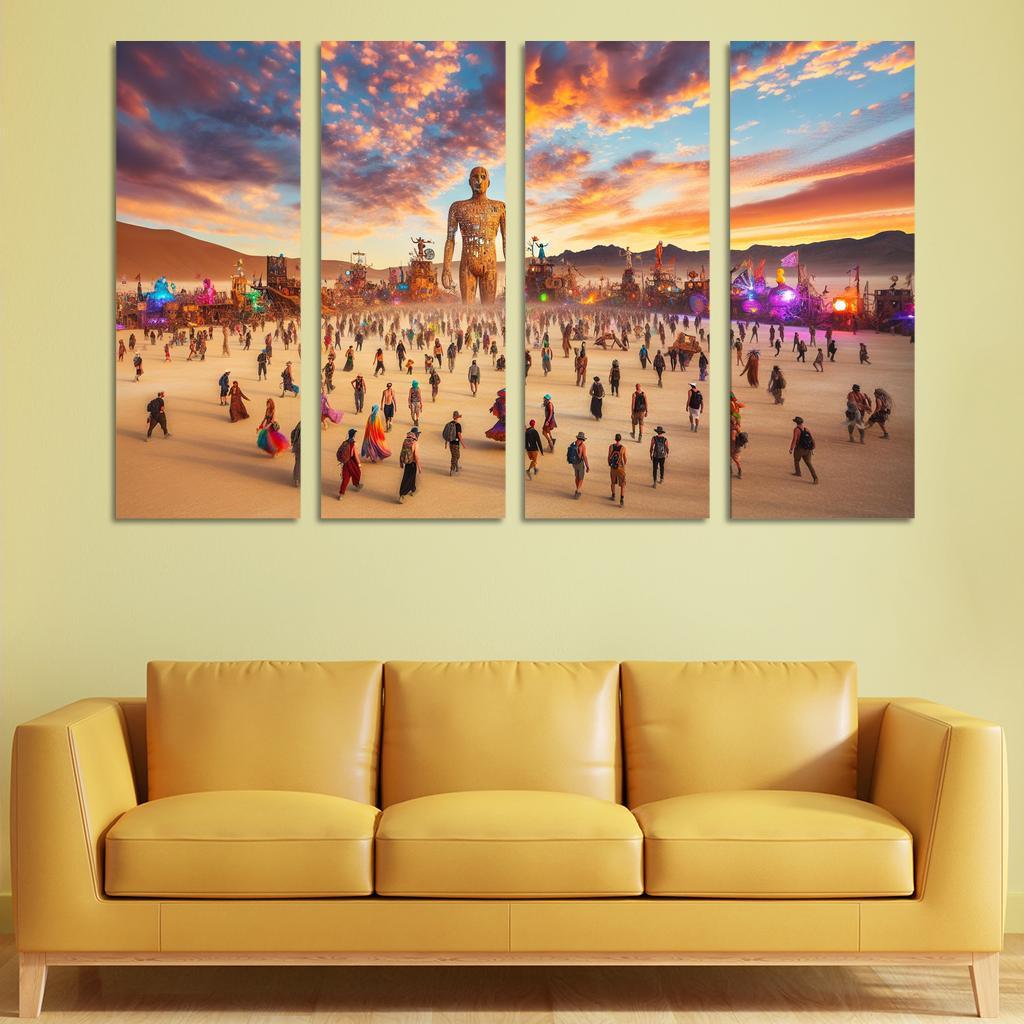 Burning Man - Usa Framed Paintings