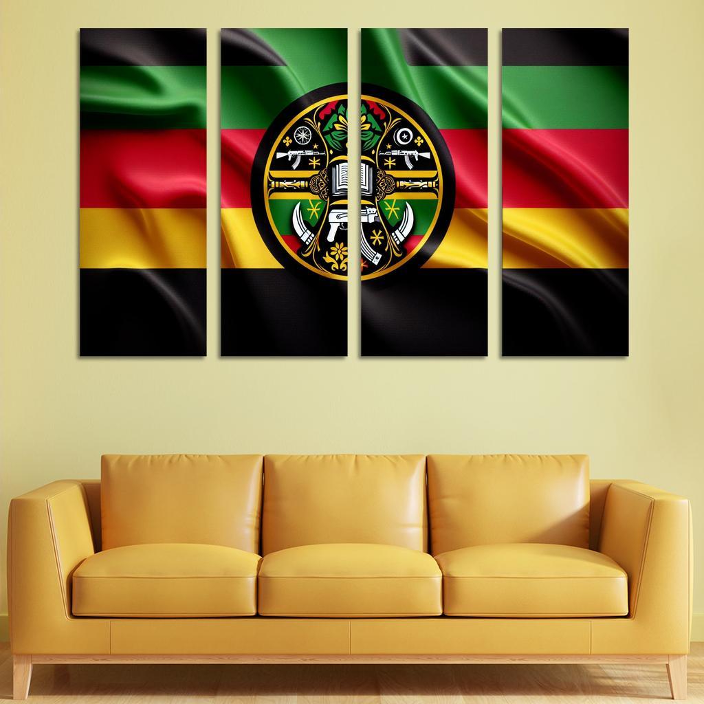 Symbol of Freedom The Flag of Mozambique 4 Piece HD Modern Canvas Panels-Original Frame