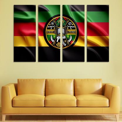 Symbol of Freedom The Flag of Mozambique 4 Piece HD Modern Canvas Panels-Original Frame
