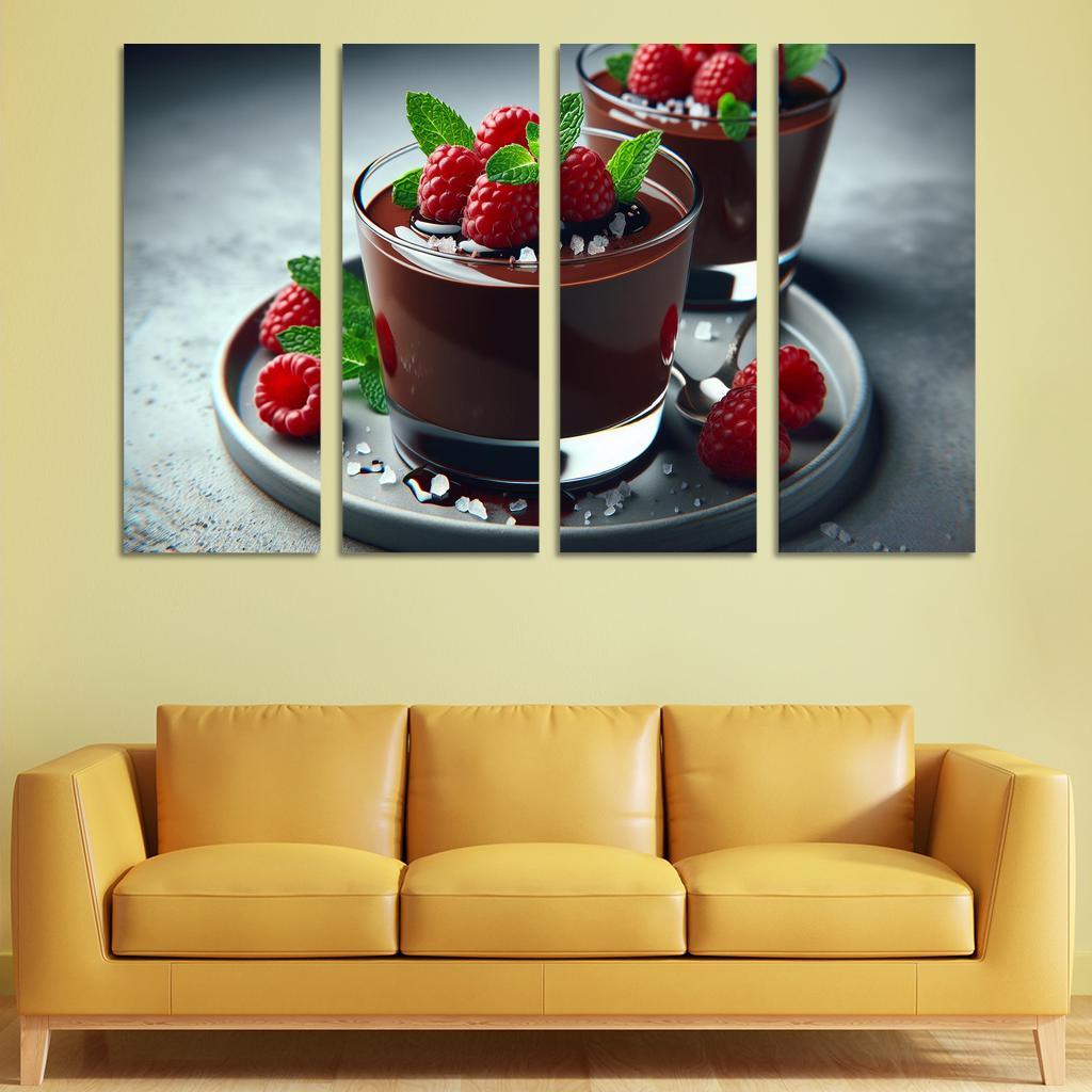 Chocolate Avocado Mousse 4 Piece HD Modern Canvas Panels-Original Frame