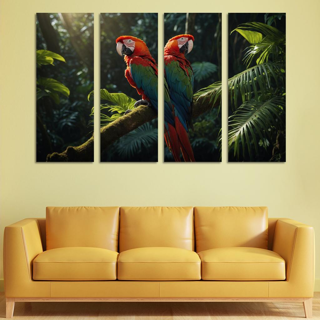 The Colorful Amazonian Macaw Jewel Of The Rainforest Canvas Paintings Frame