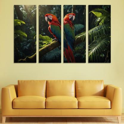 The Colorful Amazonian Macaw Jewel Of The Rainforest Canvas Paintings Frame