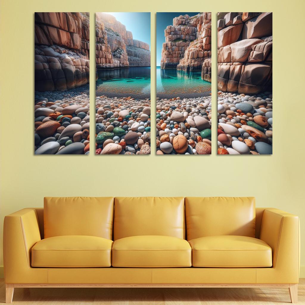 Pebble Beach Cove Unique Geological Marvel Custom Paintings Frame