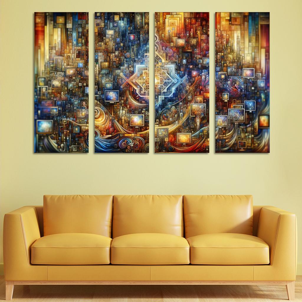 Technology And Humanity The Ethics Of Innovation Multi-panel Paintings