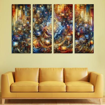 Technology And Humanity The Ethics Of Innovation Multi-panel Paintings