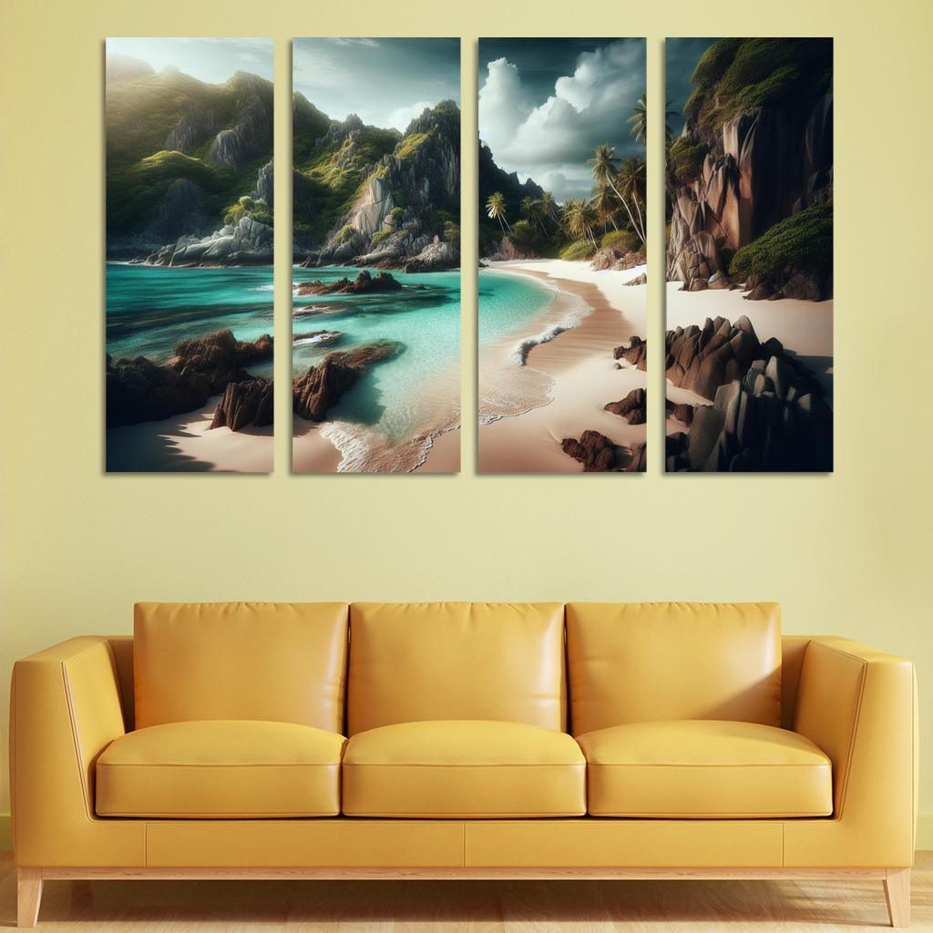 Hidden Oasis Tranquility Among The Rocks Abstract Paintings Frame