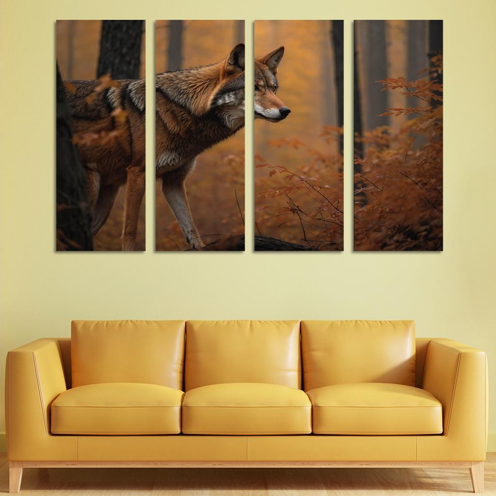The Rare Red Wolf Shadow Of The Southeastern Forests Modern Paintings Frame