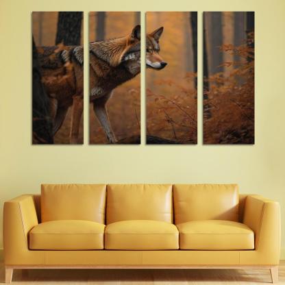 The Rare Red Wolf Shadow Of The Southeastern Forests Modern Paintings Frame