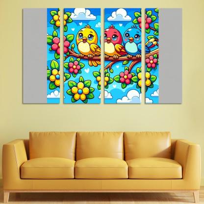 Sunny Sunbirds - Cheerful Companions Framed Paintings