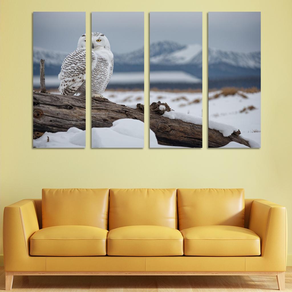 The Regal Snowy Owl Multi-panel Paintings