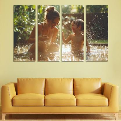 Dancing In The Rain A Mothers Joyful Spirit Custom Paintings Frame