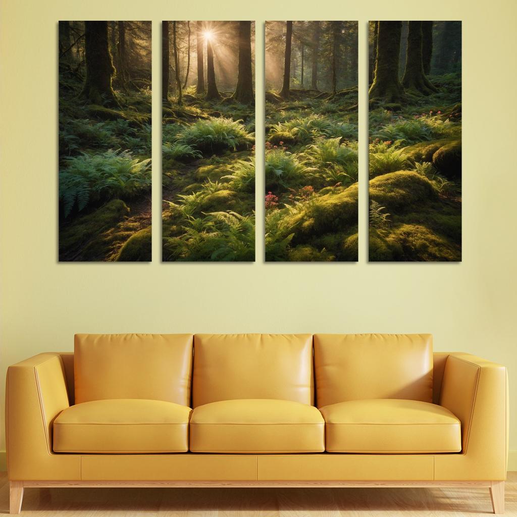The Luminous Glades Of The Enchanted Forest Multi-panel Paintings