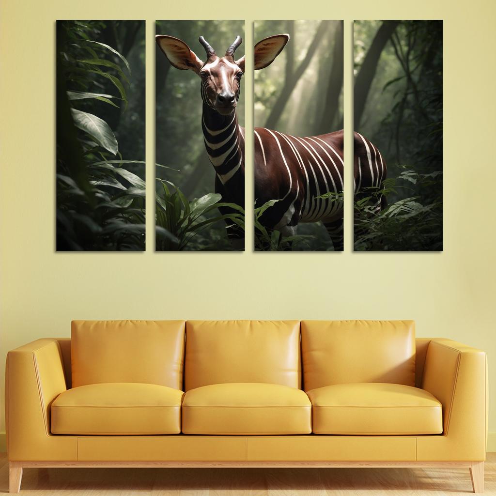 The Enigmatic Okapi Forest's Rare Gem Premium Artwork Frames