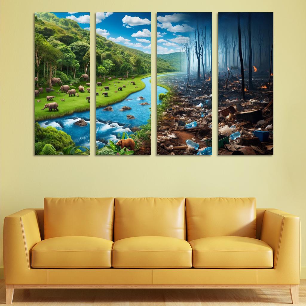Nature's Cry Environmental Sustainability And Action Multi-panel Paintings