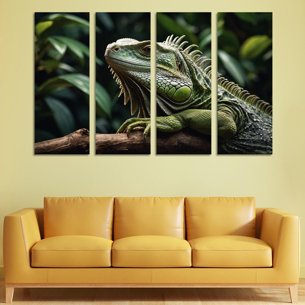 The Mysterious Green Iguana A Lizard Of The Tropics Canvas Paintings Frame