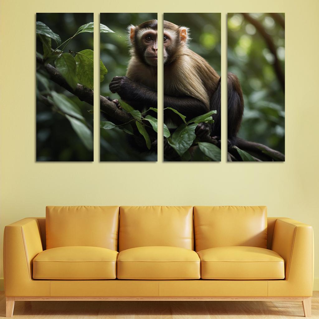 The Playful Capuchin Monkey Intelligent Trickster Premium Artwork Frames