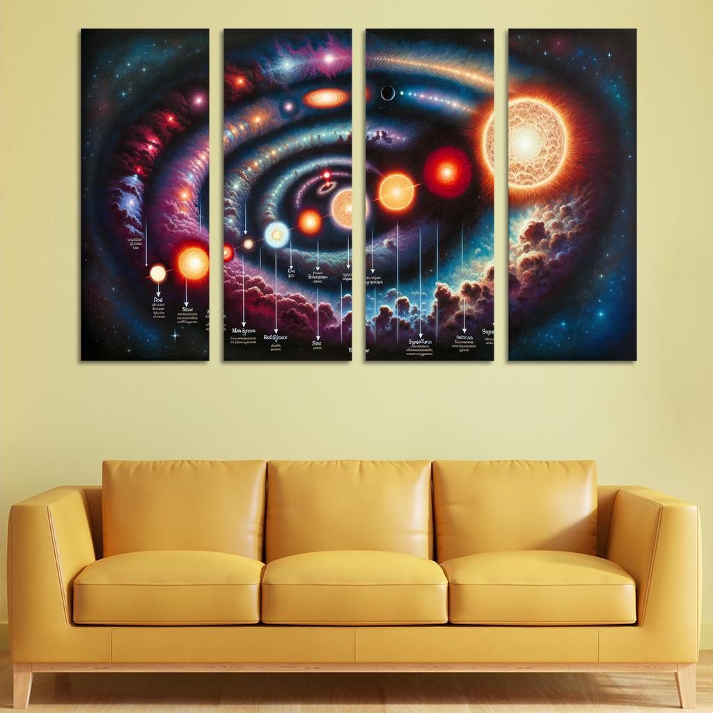 The Life Cycle Of Stars From Nebula To Supernova Abstract Paintings Frame
