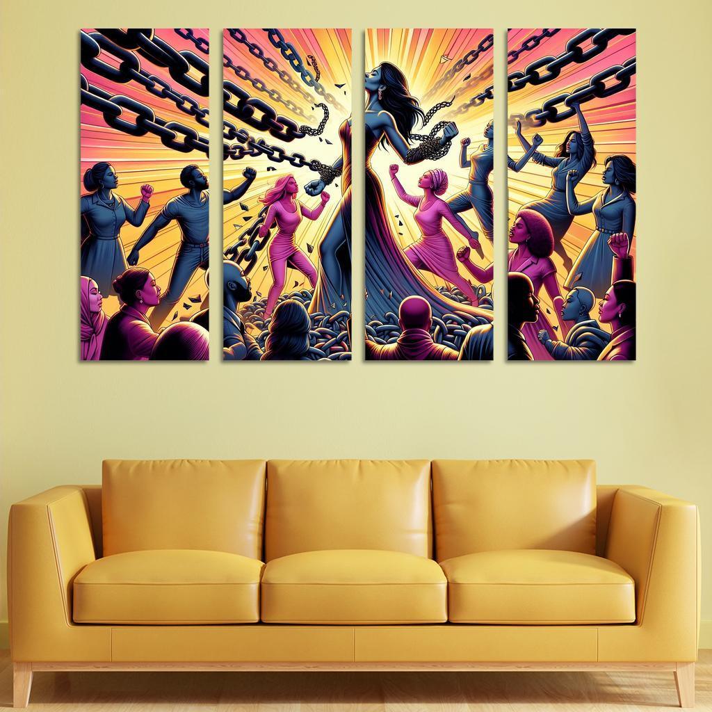 Gender Equality Breaking Barriers Custom Paintings Frame