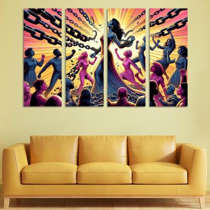Gender Equality Breaking Barriers Custom Paintings Frame