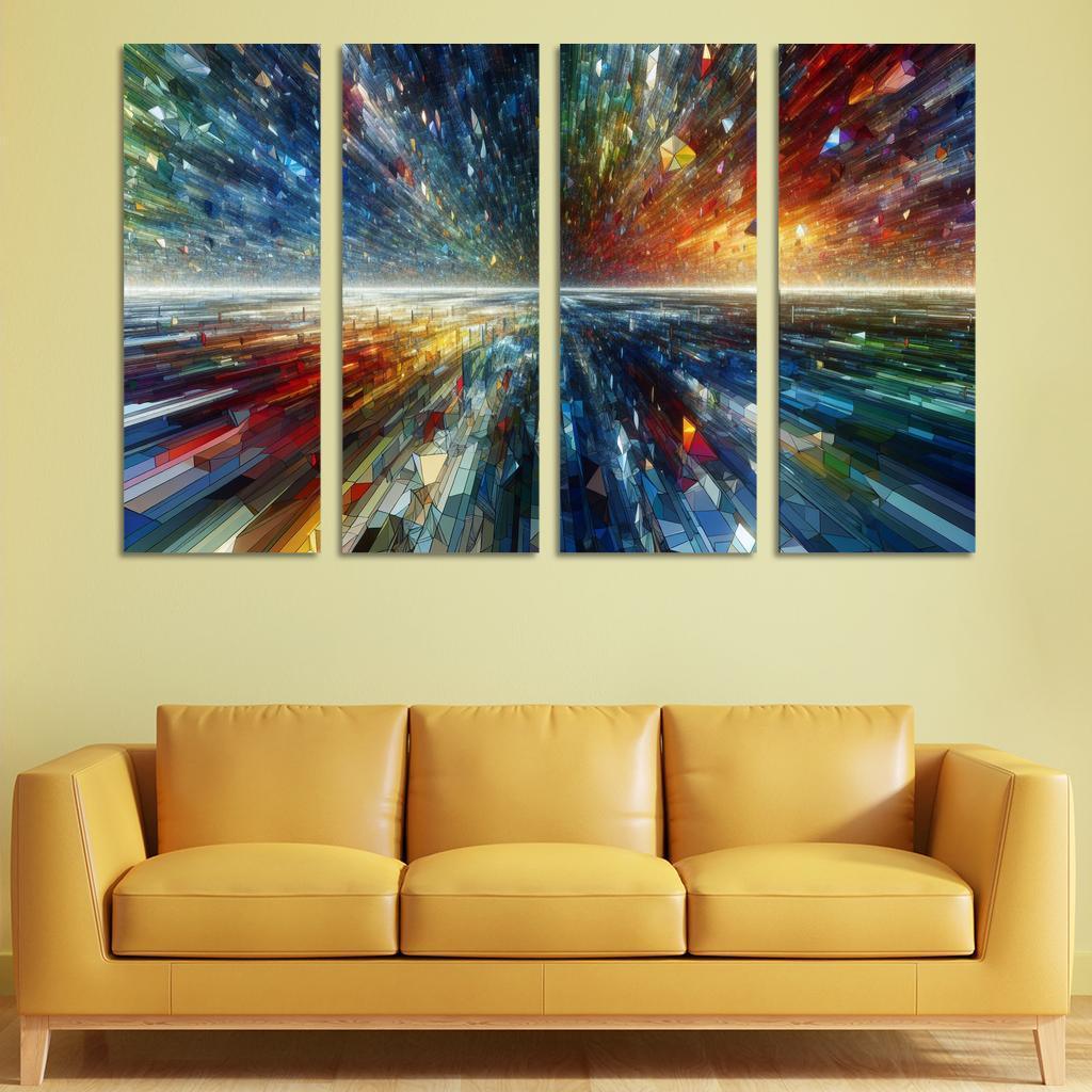 Fragments of Infinite Possibility 4 Piece HD Modern Canvas Panels-Original Frame