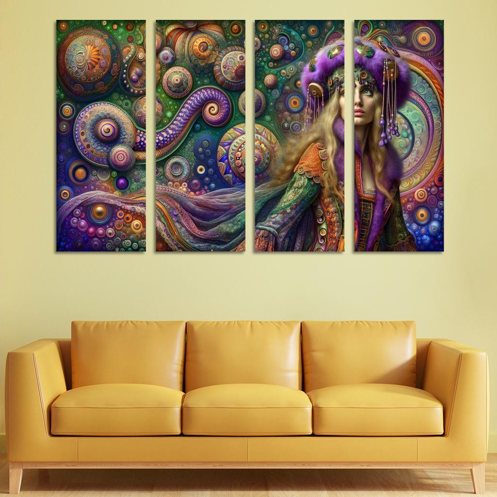 Bohemian Dreamscape 4 Piece HD Modern Canvas Panels-Original Frame