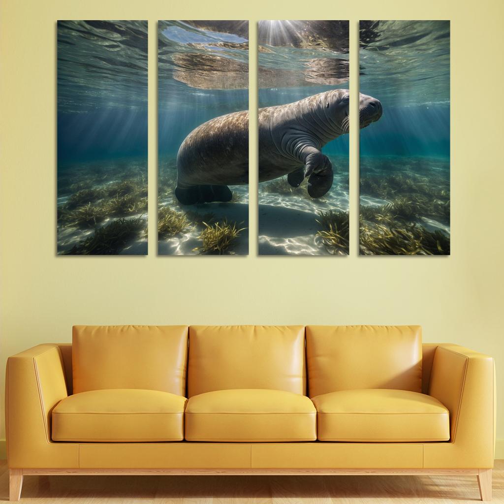 The Majestic Manatee Multi-panel Paintings