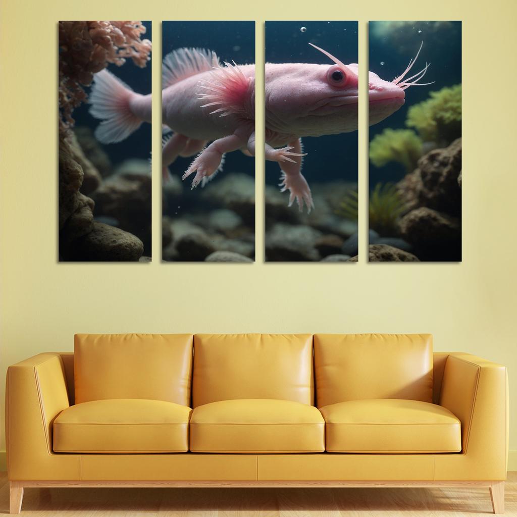 The Enigmatic Axolotl The Eternal Juvenile Oil Paintings Frame