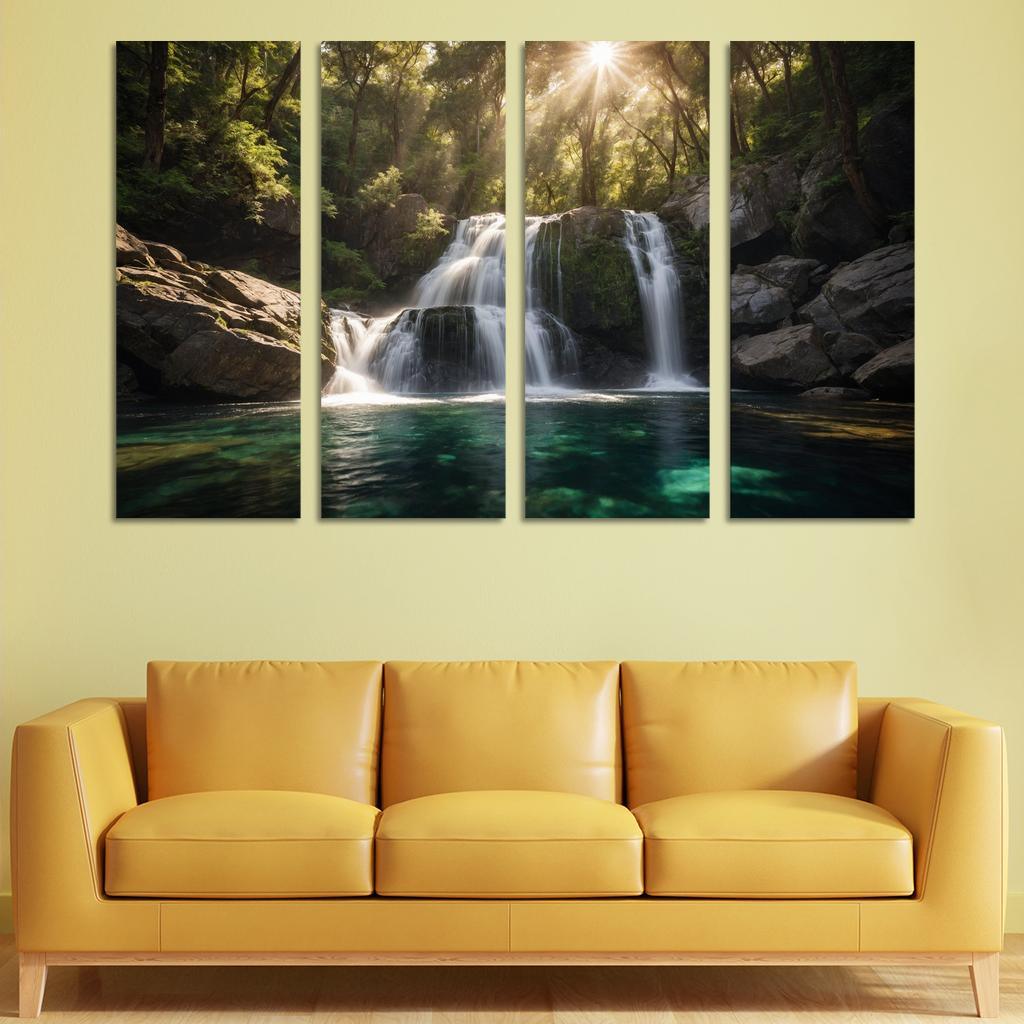 The Cascade Of Silver Falls Oil Paintings Frame