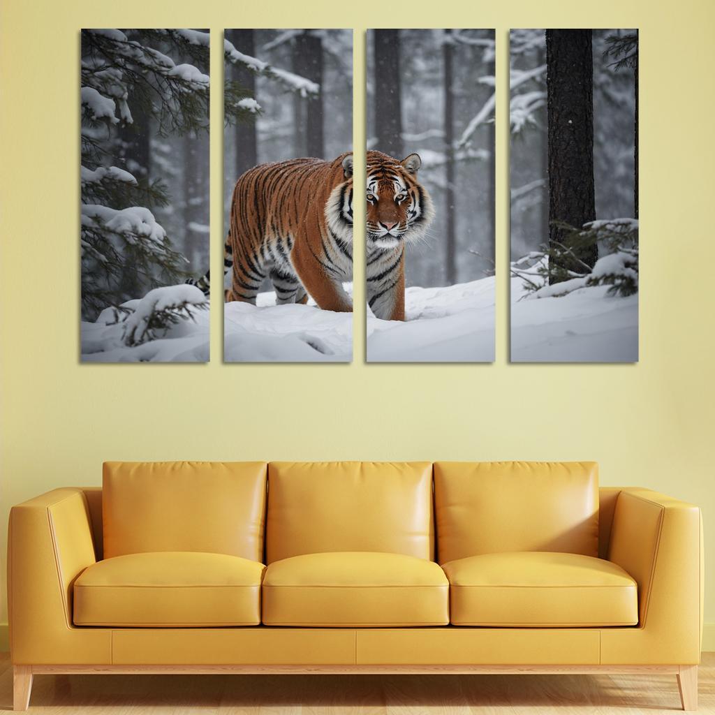 The Powerful Siberian Tiger The Forest's Ghost Canvas Paintings Frame