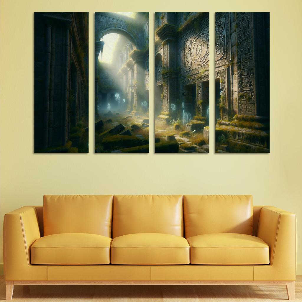 The Forgotten Realm 4 Piece HD Modern Canvas Panels-Original Frame