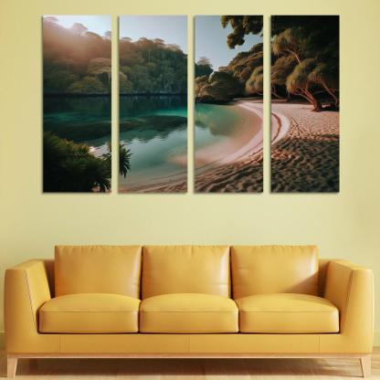 Lagoon Bliss Tranquil Waters For Reflection Abstract Paintings Frame