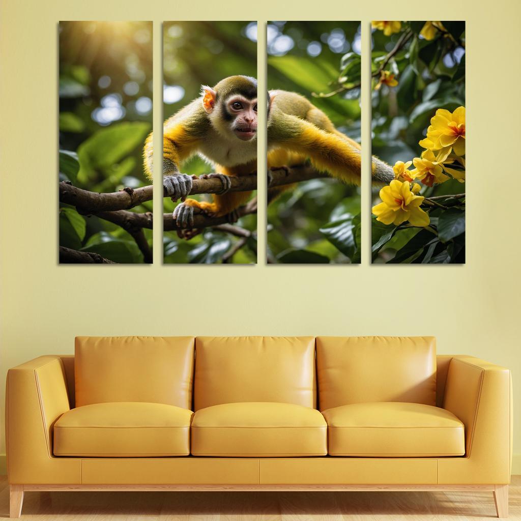 The Agile Squirrel Monkey Playful Acrobat Of The Canopy Modern Paintings Frame