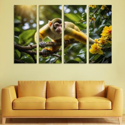 The Agile Squirrel Monkey Playful Acrobat Of The Canopy Modern Paintings Frame